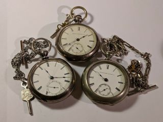 William Ellery Of Boston And Elgin Coin Silver And Silverine Pocket Watches 1857