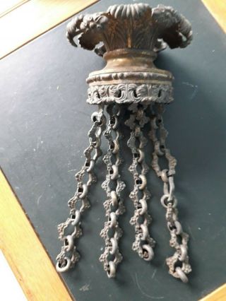 Antique Solid Brass Chandelier Mantle / Ceiling Light,  Chains