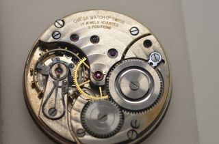 Large Omega Pocket Watch Movement,  Running with 24 Hour Dial, 6
