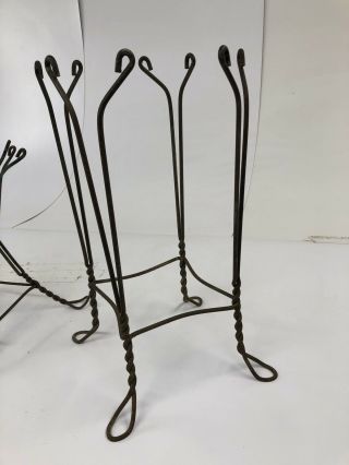 2 Vintage TWISTED WIRE TABLE BASES legs metal ice cream parlor rustic 40s side 5