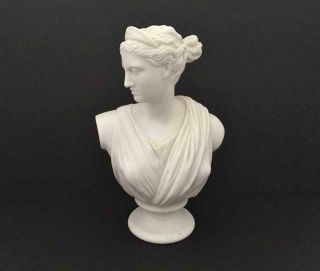 19th C Parian Porcelain Bust Diana /huntress 208 J & Thomas Bevington 10.  5 "
