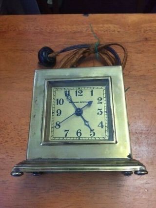 Antique Manning - Bowman Brass Cased Electric Clock