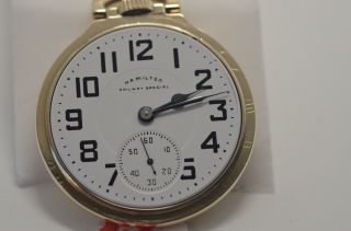 16s Hamilton 992 - B Pocket Watch in Case Fantastic,  Crisp Case 6