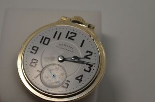 16s Hamilton 992 - B Pocket Watch in Case Fantastic,  Crisp Case 7