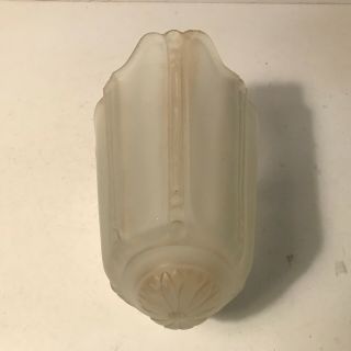 Antique Frosted Glass Slip Shade For Art Deco Light Fixture Wall Sconce 3 Of 4