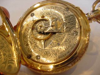 SPECTACULAR 18s 14K SOLID GOLD 1899 BOXED MULTICOLOR WALTHAM HUNTER AWESOME 10