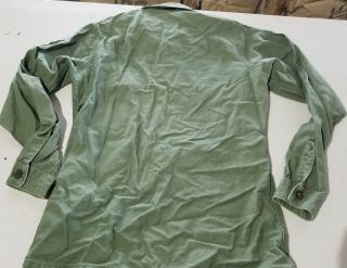 US military Shirt Cotton Sateen OG 107 Vintage 1960 ' s US Air Force 15 1/2 x 35 2