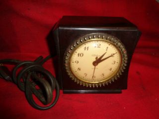 Vintage Bakelite Art Deco Telechron Alarm Clock Desk Top