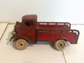 ARCADE Cast Iron ICE Delivery Truck Antique 6 3/4 