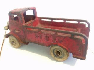 ARCADE Cast Iron ICE Delivery Truck Antique 6 3/4 