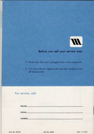 Vintage 1950s Maytag Wringer Washing Machine Instruction Booklet & 2