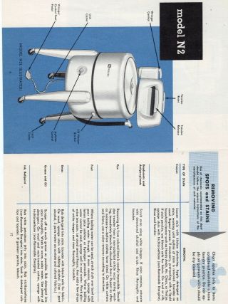 Vintage 1950s Maytag Wringer Washing Machine Instruction Booklet & 5