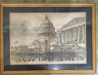 Lincoln’s Second Inauguration,  Framed Print From Harper’s Weekly,  1865.