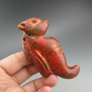 China,  Jade,  Hand Carved,  Hongshan Culture,  Turquoise,  Dragon,  Pendant A13