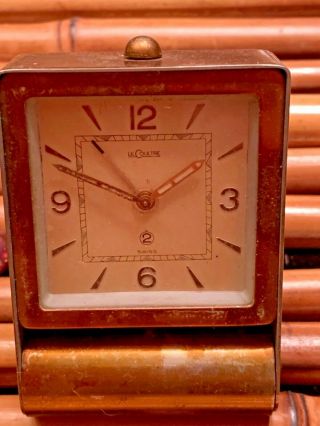 Vintage Le Coultre Lecoultre brass and glass 8 day fold up Travel alarm Clock 2