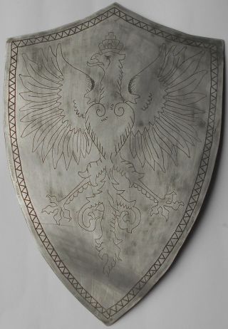 Polish Eagle Wwii Military Big Shield Poland Coat Of Arms Ww2 Trench Art Metal