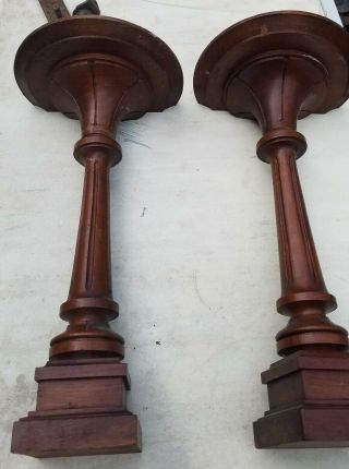 Carved Pediment Repurpose 1880 Walnut Candle Holders For Mirror Victorian