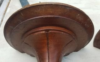 Carved pediment repurpose 1880 walnut candle holders for mirror Victorian 4