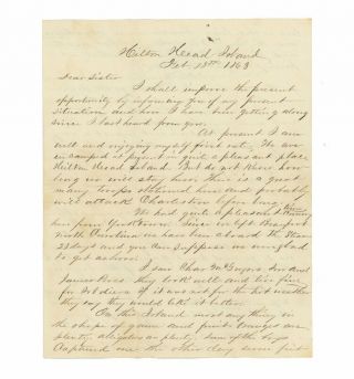 1863 Civil War Letter By Pvt.  Jackson Cornelius,  52nd Pennsylvania - Hilton Head
