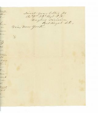 1863 Civil War Letter by Pvt.  Jackson Cornelius,  52nd Pennsylvania - Hilton Head 3