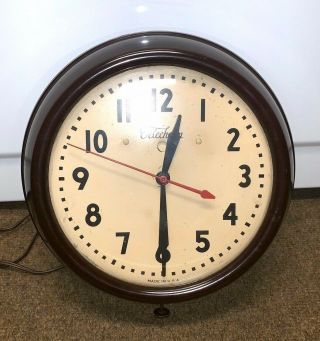 Telecron Vintage Art Deco Round Electric Wall Clock