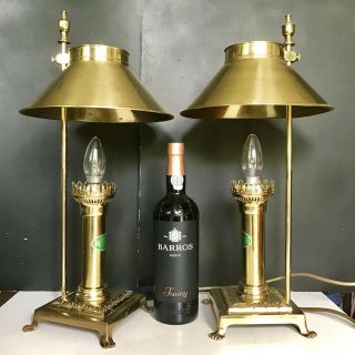 Vintage Table Lamps Orient Express Paris - Istanbul Brass Claw Feet H51cm