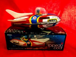 Vintage Tin Toy (torpedo Boat) With Box