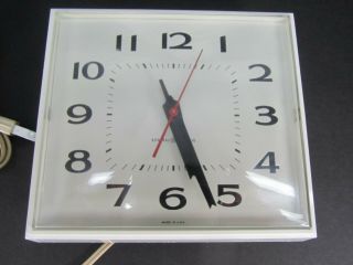 Vintage General Electric 2145 White Square Kitchen Wall Clock Ge Retro