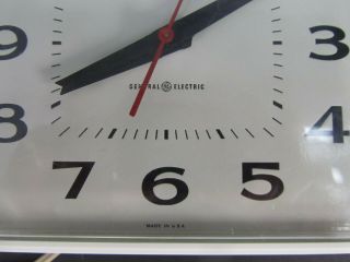 Vintage General Electric 2145 White Square Kitchen Wall Clock GE Retro 4