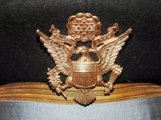 US Army Vietnam FIELD GRADE OFFICER SCRAMBLED EGGS BULLION DRESS BLUE VISOR CAP 2
