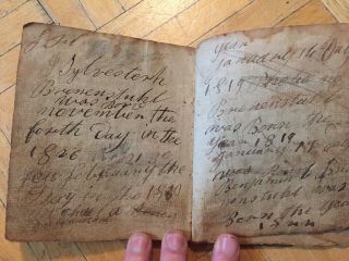 Early 19th Century Childs Book W Handwritten Family Names & Dates 1812 1826 1830