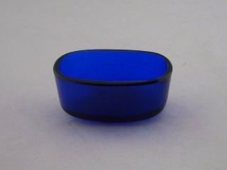 Oval Blue Glass Liner - 46 Mm X 30 Mm X 21 Mm - Replacement Mustard / Salt