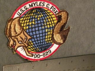1970s Us Navy Ship Patch,  Uss Myles C.  Fox