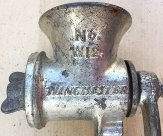 Vintage WINCHESTER REPEATING ARMS Haven,  Conn.  Food Grinder W12 w/ 2 blades 2