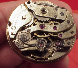 VINTAGE 39MM PATEK PHILIPPE POCKET WATCH MOVEMENT1891 PATENT WOLF TOOTH PARTS 8