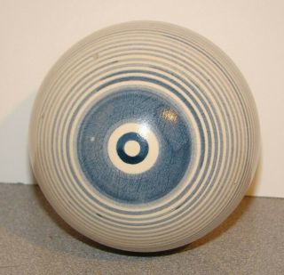Victorian Blue & White Striped Bullseye Rings Carpet Ball