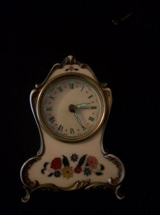 Vintage Lador Music Box Cream Alarm Clock Glow In Dark West Germany