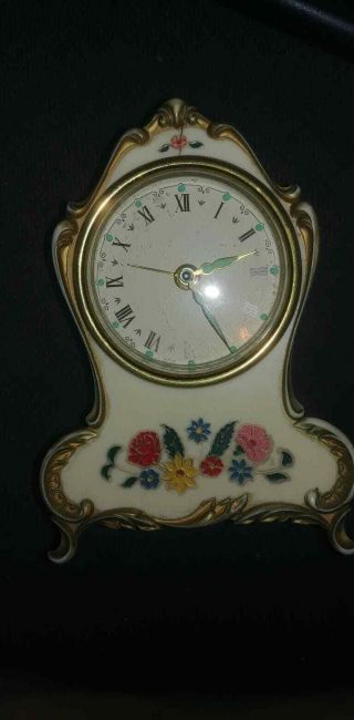 Vintage Lador Music Box Cream Alarm Clock Glow in Dark West Germany 3