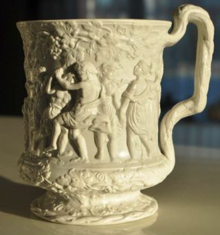 1840s Uk Britain British Charles Meigh Unmarked Piece Of Art Bachus Orgy Mug