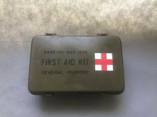 Vintage Us Army First Aid Kit General Purpose In Plastic Box