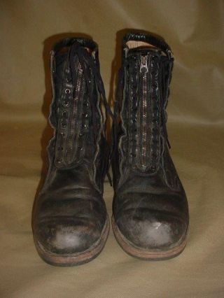 Vintage Vietnam Era Us Military 8in Boots Size 11 1/2 Ee 11.  5 Zipper Front Zip