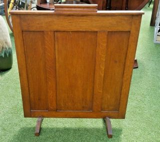 Vintage Arts and Crafts Oak Fire Screen 3