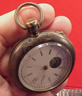 VINTAGE A PERRLET E JACOT CHRONOGRAPH 1/4 JUMP SECONDS TWO TRAIN POCKET WATCH 12