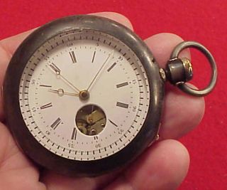 Vintage A Perrlet E Jacot Chronograph 1/4 Jump Seconds Two Train Pocket Watch