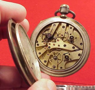 VINTAGE A PERRLET E JACOT CHRONOGRAPH 1/4 JUMP SECONDS TWO TRAIN POCKET WATCH 2