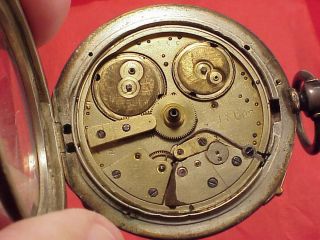 VINTAGE A PERRLET E JACOT CHRONOGRAPH 1/4 JUMP SECONDS TWO TRAIN POCKET WATCH 4