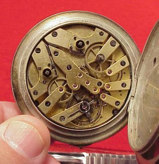 VINTAGE A PERRLET E JACOT CHRONOGRAPH 1/4 JUMP SECONDS TWO TRAIN POCKET WATCH 6