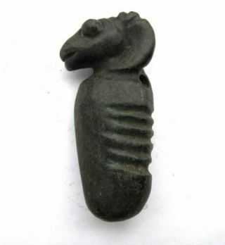 3.  2 " Hongshan Culture Hand - Carved Ram Carving Meteorite Pendant