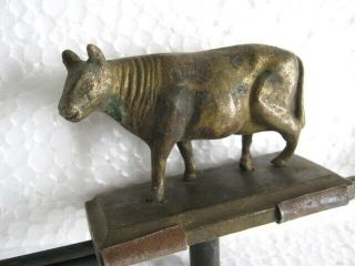 Vintage Bronze Brass Cow Weather Vane Detailed