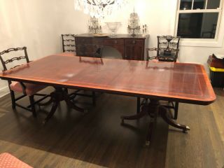 Mahogany Dining Room table with two leaves,  seats 12 2